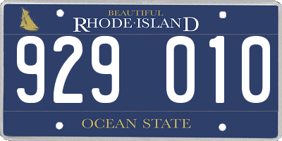 RI license plate 929010