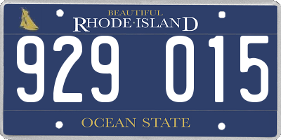 RI license plate 929015