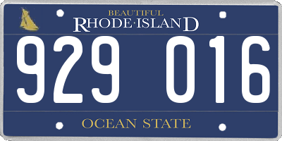 RI license plate 929016