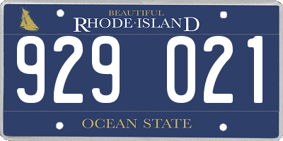 RI license plate 929021