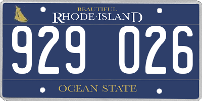 RI license plate 929026
