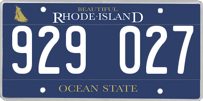 RI license plate 929027