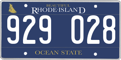 RI license plate 929028