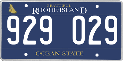 RI license plate 929029