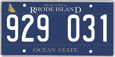 RI license plate 929031