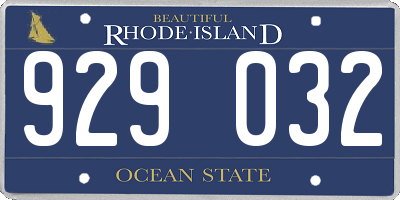 RI license plate 929032