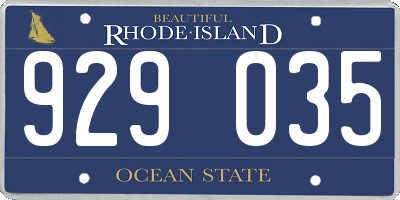 RI license plate 929035