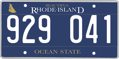 RI license plate 929041