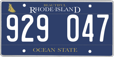 RI license plate 929047