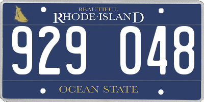 RI license plate 929048