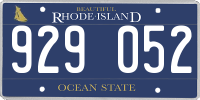 RI license plate 929052