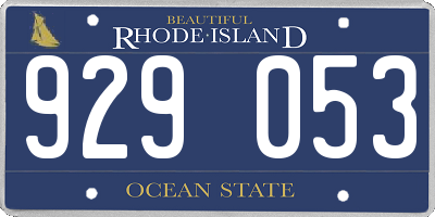 RI license plate 929053