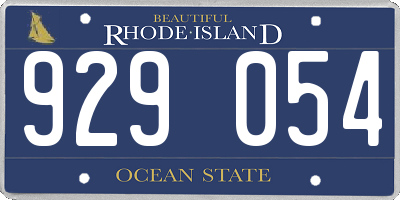 RI license plate 929054