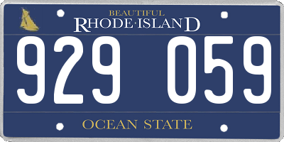 RI license plate 929059