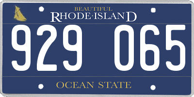 RI license plate 929065