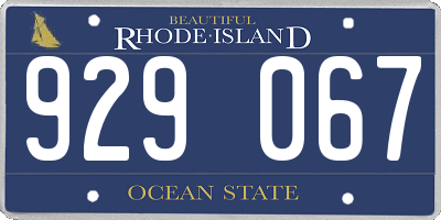 RI license plate 929067