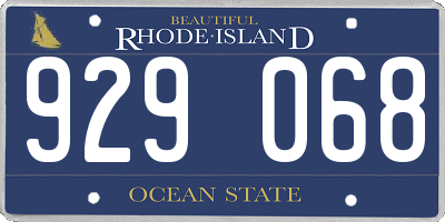 RI license plate 929068