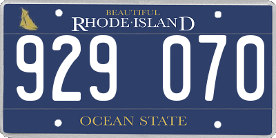 RI license plate 929070