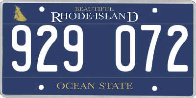 RI license plate 929072