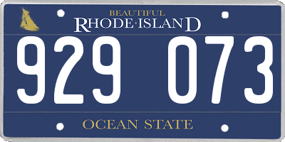 RI license plate 929073