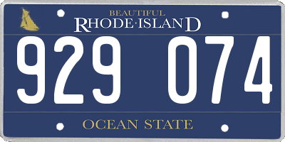 RI license plate 929074