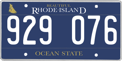 RI license plate 929076