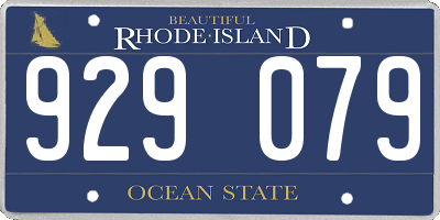 RI license plate 929079