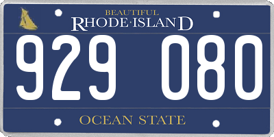RI license plate 929080
