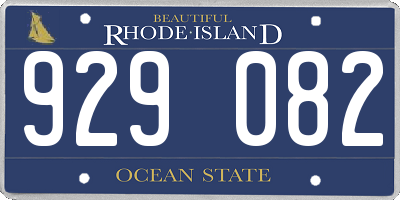 RI license plate 929082