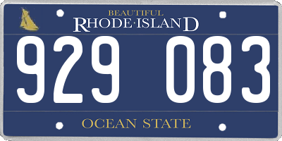RI license plate 929083