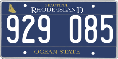 RI license plate 929085