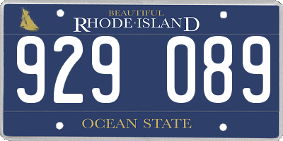 RI license plate 929089