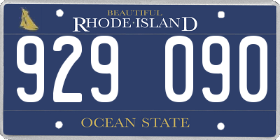 RI license plate 929090