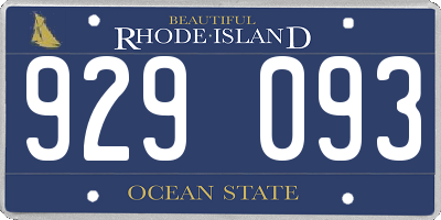 RI license plate 929093