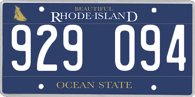 RI license plate 929094