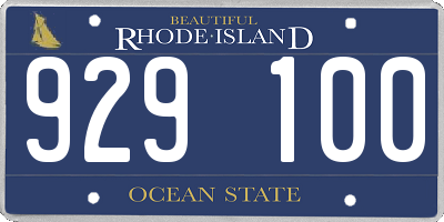 RI license plate 929100