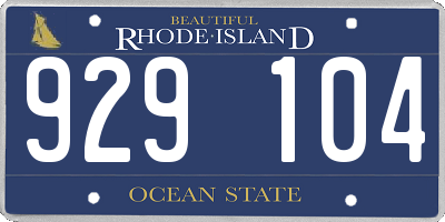 RI license plate 929104
