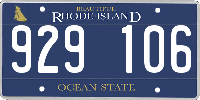 RI license plate 929106