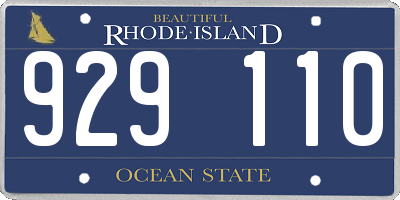 RI license plate 929110