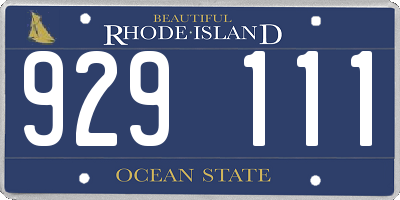 RI license plate 929111