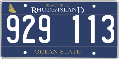 RI license plate 929113