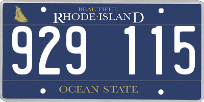 RI license plate 929115