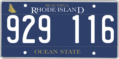 RI license plate 929116