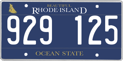 RI license plate 929125