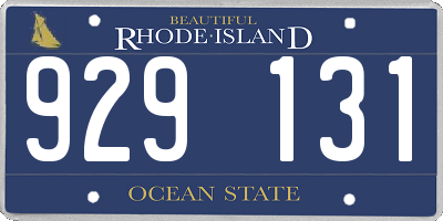 RI license plate 929131