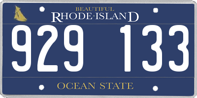 RI license plate 929133