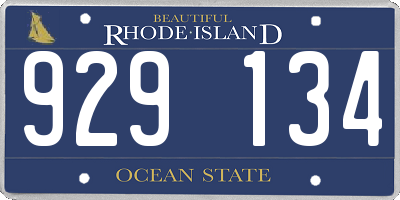RI license plate 929134