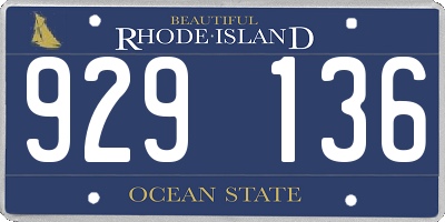 RI license plate 929136
