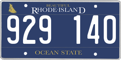 RI license plate 929140