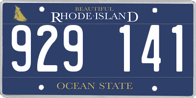 RI license plate 929141